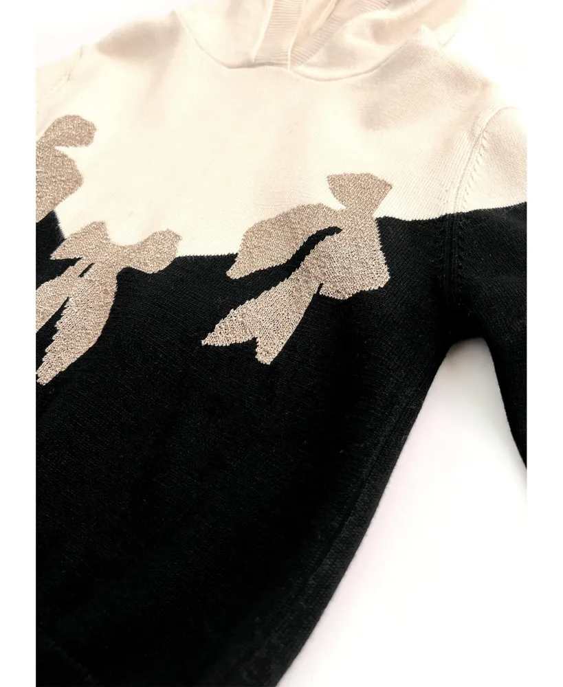Imoga Collection Little Girls / Dana FW23 Ribbon Fine Yarn Hoodie Sweater