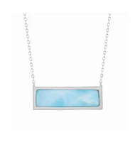 Sterling Silver Rectangle Larimar Necklace