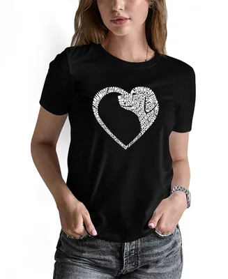 La Pop Art Women's Dog Heart Word Short Sleeve T-shirt