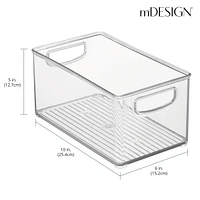 mDesign Plastic Bath Vanity Storage Organizer Bin with Handles, 8 Pack, Clear