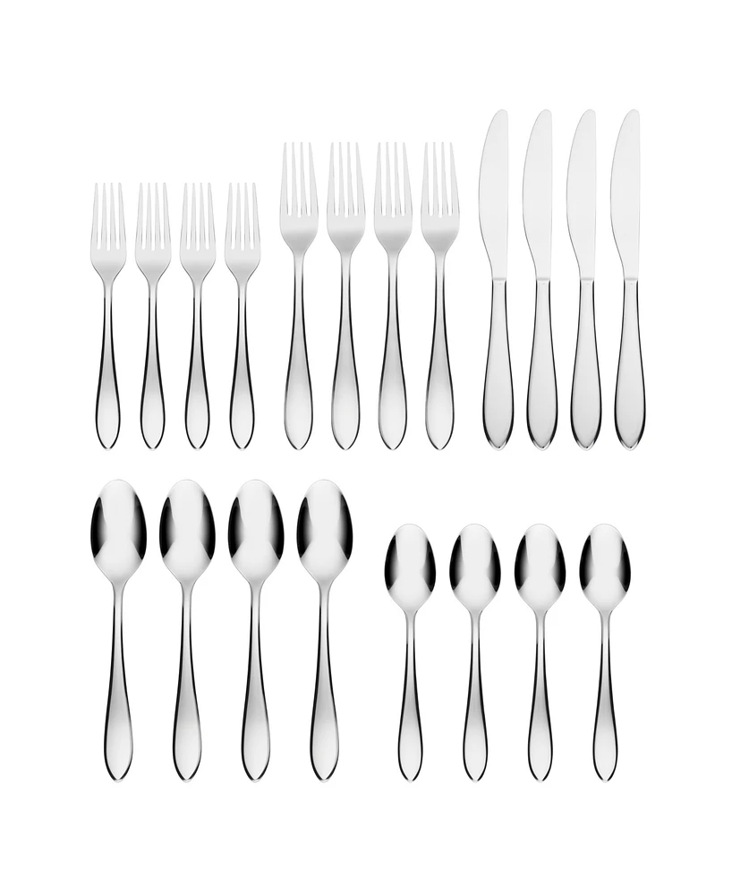 Cambridge Silversmiths Delia Mirror Piece Stainless Steel Flatware Set