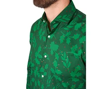 OppoSuits Men's Bright Berry Shirt - Perfect For Christmas Xmas Parties Including 1 Button-Up Green Long sleeve