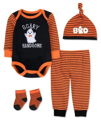 Baby Essentials Boys Scary Handsome Halloween Layette Set, 4 Piece Set