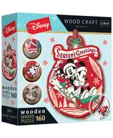 Trefl Wood Craft 160 Piece Wooden Puzzle - Disney's Christmas Mickey Mouse