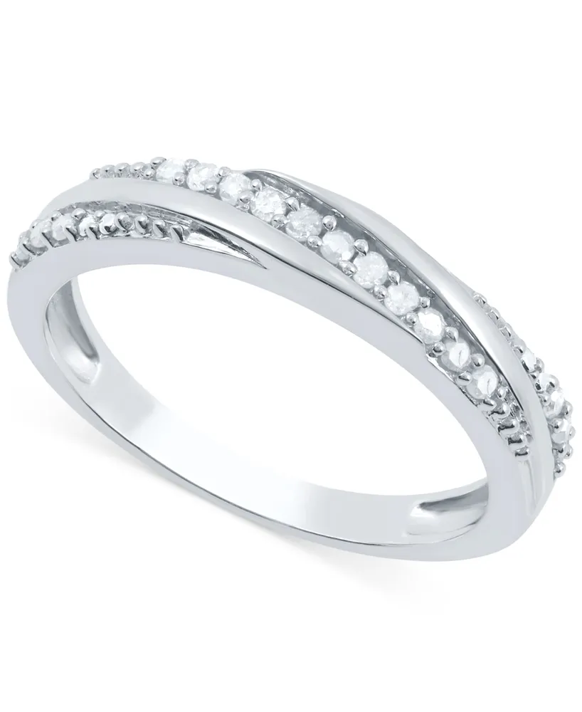 Diamond Twist Look Ring (1/6 ct. t.w.) Sterling Silver