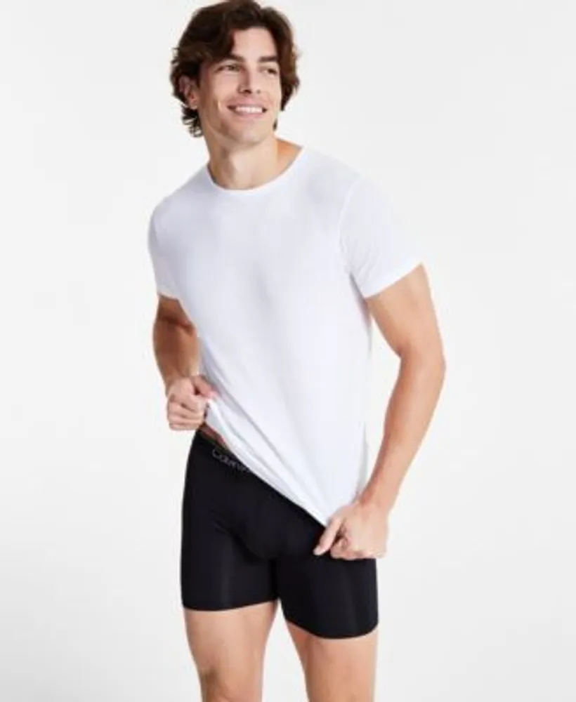 Calvin Klein Mens 5 Pk. Cotton Classics Crewneck T Shirts 3 Pk. Stretch Boxer Briefs