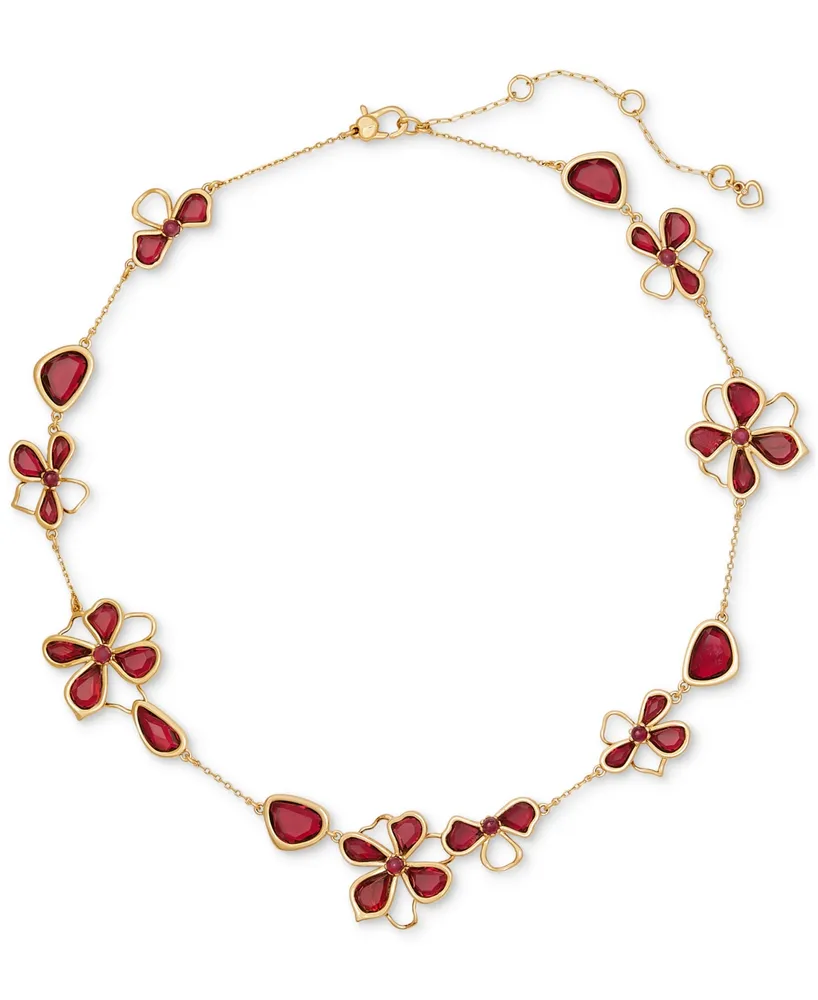 Kate Spade Crystal White Lucky Flower Charm Pendant Necklace | eBay