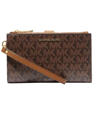 Michael Michael Kors Logo Jet Set Double-Zip Wristlet In Gift Box