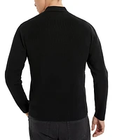 Kenneth Cole Men's Slim-Fit Zip-Placket Long Sleeve Polo Sweater