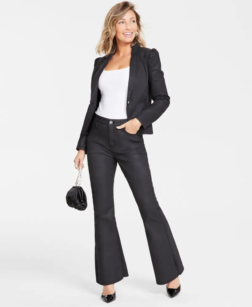 I.n.c. International Concepts Women's Coated Denim Blazer, Created for Macy's