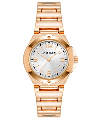 Anne Klein Women's Quartz Rose Gold-Tone Alloy Bracelet Watch, 29mm