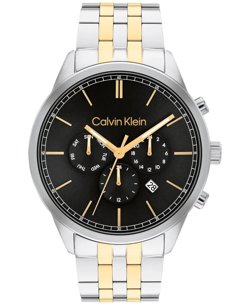 Calvin Klein Men's Multi-Function Two-Tone Stainless Steel Bracelet Watch 44mm - Two