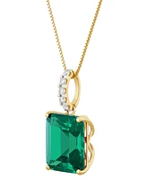 Grown With Love Lab Sapphire (8-1/10 ct. t.w.) & Diamond 18" Pendant Necklace 14k White Gold (Also Ruby Emerald)