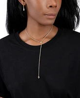 Adornia Rhodium-Plated Crystal Lariat Tennis Necklace, 15" + 2-1/4" extender