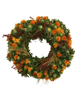 GreenishBlu Fresh Real Safflower and Sorghum Wreath