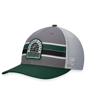 Men's Top of the World Gray, Green Michigan State Spartans Aurora Trucker Adjustable Hat