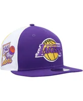 Men's New Era Purple Los Angeles Lakers Pop Panels 9FIFTY Snapback Hat