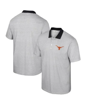 Men's Colosseum White Texas Longhorns Print Stripe Polo Shirt