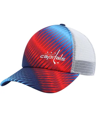 Women's adidas Blue, White Washington Capitals Graphic Foam Trucker Snapback Hat