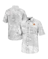 Men's Colosseum White Iowa State Cyclones Realtree Aspect Charter Full-Button Fishing Shirt