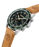 Timberland Men's Quartz Wheat Genuine Leather Strap Watch, 44mm