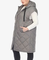 White Mark Plus Diamond Quilted Hooded Puffer Vest