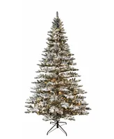 Kurt Adler 9' Pre-Lit Warm Led Snow Pine Tree