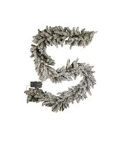 Kurt Adler 9' Battery-Operated Warm Led Vail Pine Garland