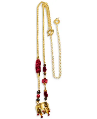 Nectar Nectar New York 18k Gold-Plated Corazon del Fuego Long Pendant Necklace, 32 + 10" extender