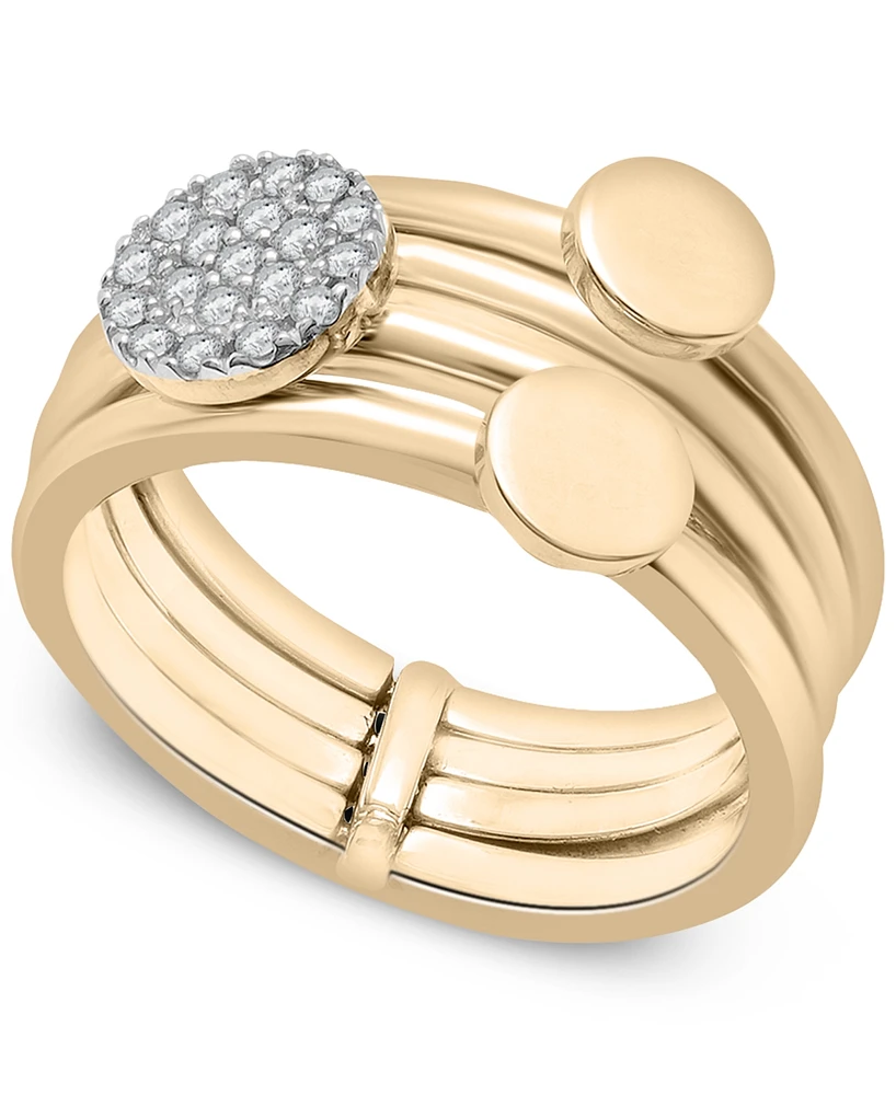 Wrapped Diamond Four Row Stack Ring (1/6 ct. t.w.) in 10k Gold, Created for Macy's