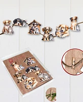 Designocracy Holiday Wooden Clip-On Ornaments Dogs Set of 6 G. DeBrekht