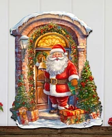 Designocracy Knocking the Christmas Wooden Wall Decor Door Decor G. DeBrekht