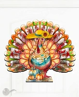 Designocracy Holiday Door Decor Wooden Door Hanger Autumn Turkey G. DeBrekht