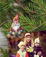 Designocracy Christmas Garden Gnomes Christmas Wood Clip-On Ornaments Set of 6 G. DeBrekht