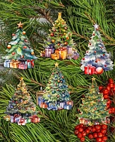 Designocracy Christmas Tree Christmas Wooden Clip-On Ornaments Set of 6 G. DeBrekht