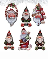 Designocracy Magical Baby Santa Christmas Wood Clip-On Ornaments Set of 6 J. Mills-Price