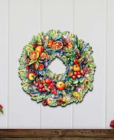 Designocracy Holiday Wooden Door Decor Wall Decor Summer Harvest Fruit Wreath G. DeBrekht