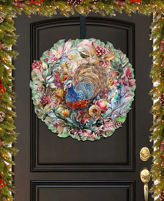 Designocracy Holiday Wood Door Decor Wall Decor Hanging Decoration Turkey Wreath G. DeBrekht