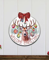 Designocracy Welcome Christmas Wooden Door Decor Welcome Sign Hanging Decoration G. DeBrekht