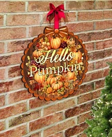 Designocracy Holiday Wooden Door Decor Welcome Sign Hello Pumpkin G. DeBrekht