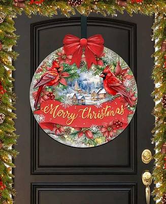 Designocracy Merry Christmas Wooden Door Decor Welcome Sign Hanging Decoration G. DeBrekht