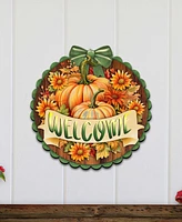 Designocracy Holiday Welcome Sign Wooden Door Decor Hanging Decoration Welcome G. DeBrekht