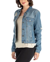 24seven Comfort Apparel Women's Timeless Denim Jacket