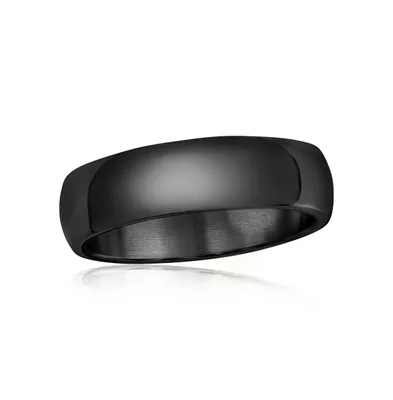 Stainless Steel Polished Ring - Black Plated
