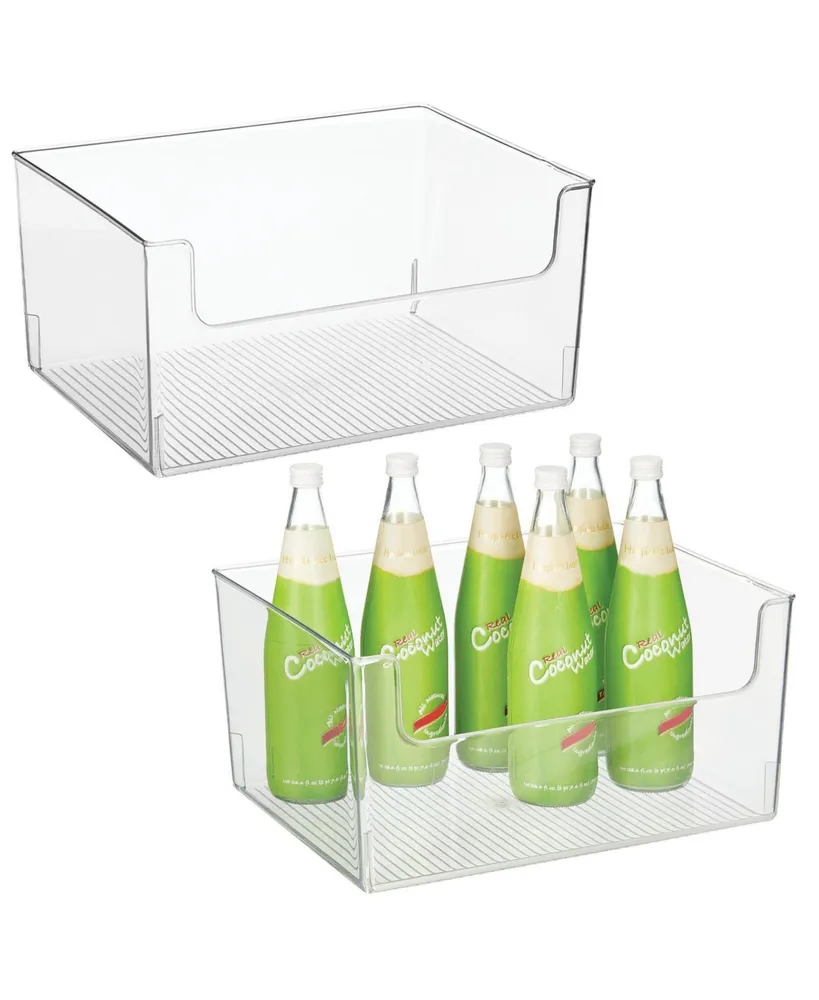 mDesign Deep Plastic Bathroom Storage Organizer Bin with Handles - 2 Pack, Clear