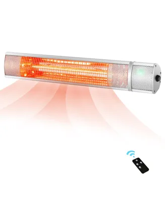 Wall-Mounted Patio Heater 750W/1500W Infrared Heater with 9-Level Adjustable 24H Timer