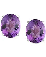 Amethyst Oval Stud Earrings (8 ct. t.w.) in 14k White Gold