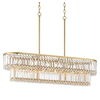 Stiffel Ella 38 3/4" Wide Soft Gold Crystal Island Pendant Light