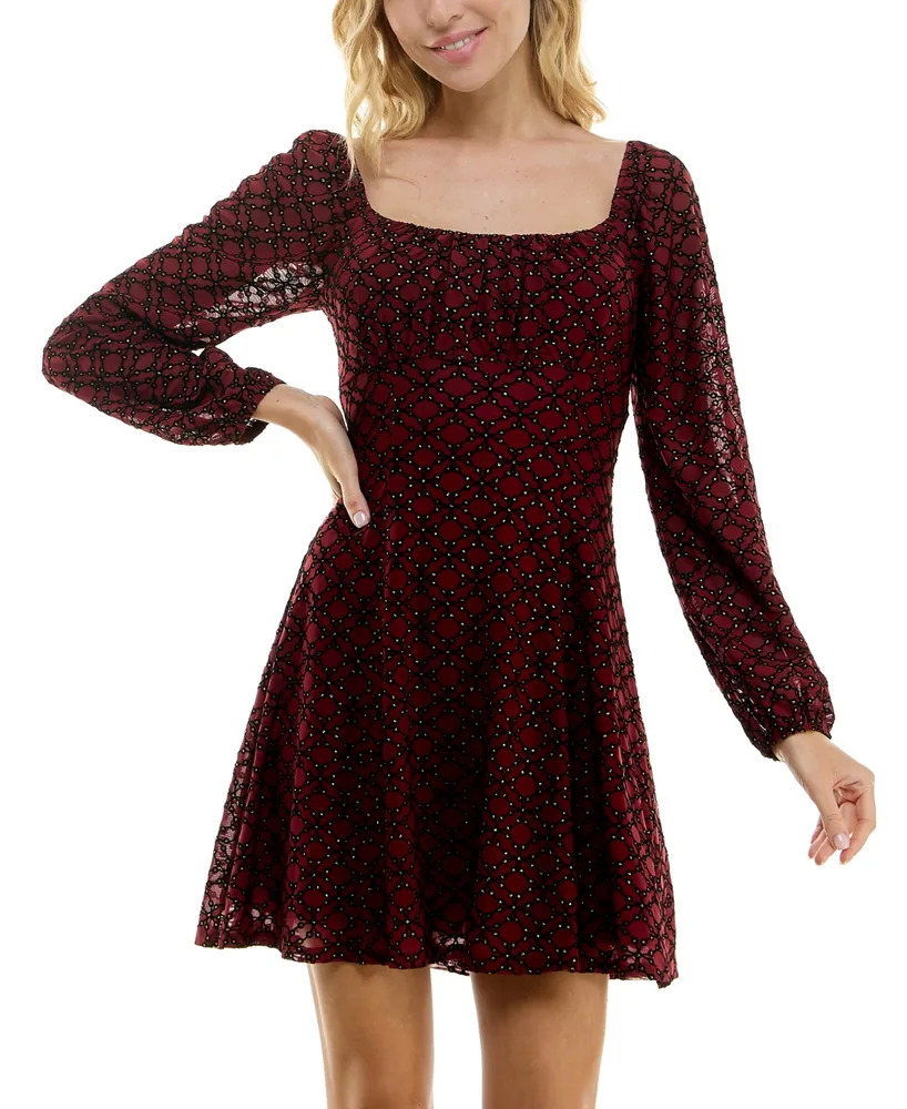 As U Wish Juniors' Emma Mesh Fit & Flare Dress