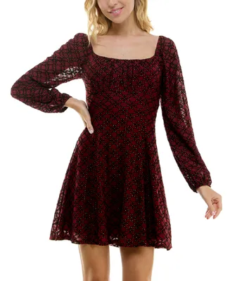 As U Wish Juniors' Emma Mesh Fit & Flare Dress